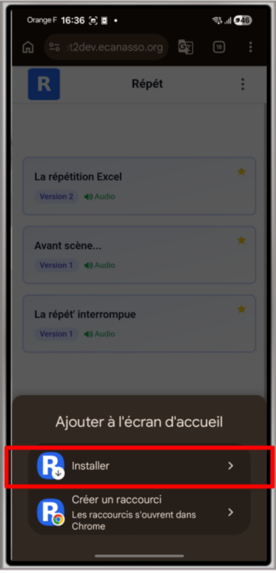 Installation Android